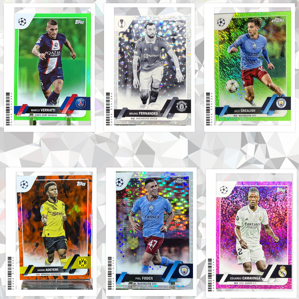 SET : TOPPS - BRUNO, FODEN, GREALISH, VERRATTI, ADEYEMI, CAMAVINGA