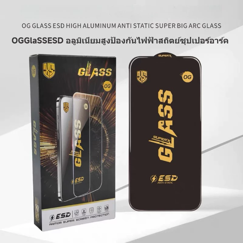 ( โรงงานขายส่ง จัดส่งทันที)OGฟิล์มกระจกเต็มจอ งาน สำหรับ iPhone X/XS/11 Pro 12 13 14 15 16 17Pro Max thumbnail 4