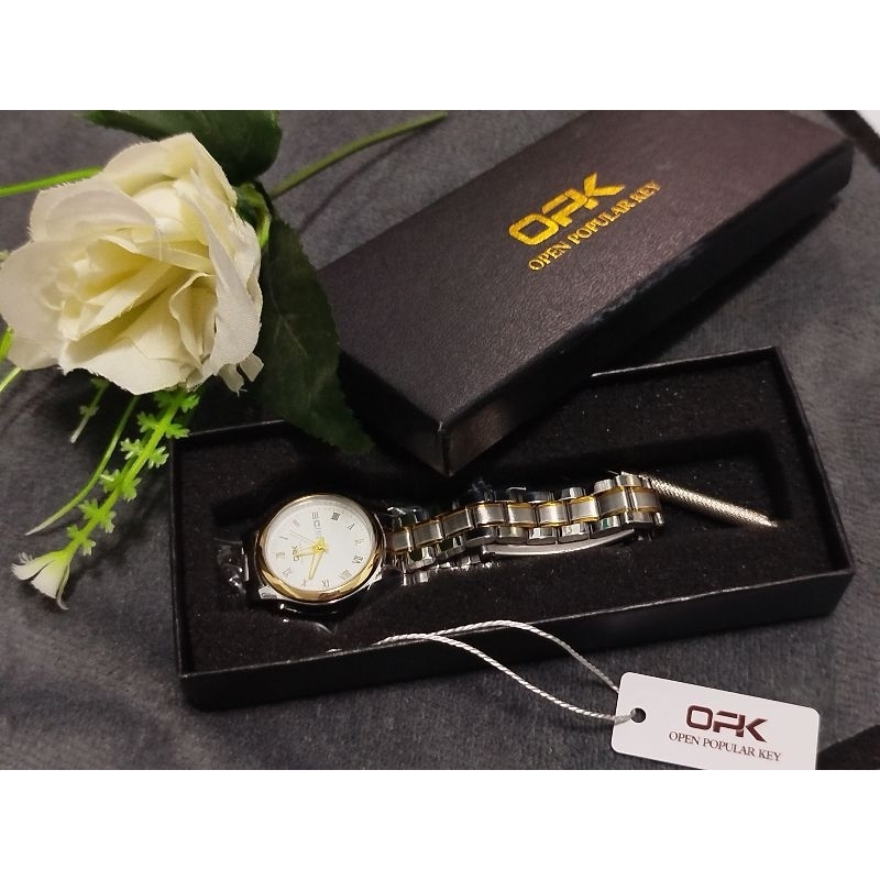 OPK นาฬิกาข้อมือ ผู้หญิง ( แบรนด์แท้ )กันน้ำ 100%
