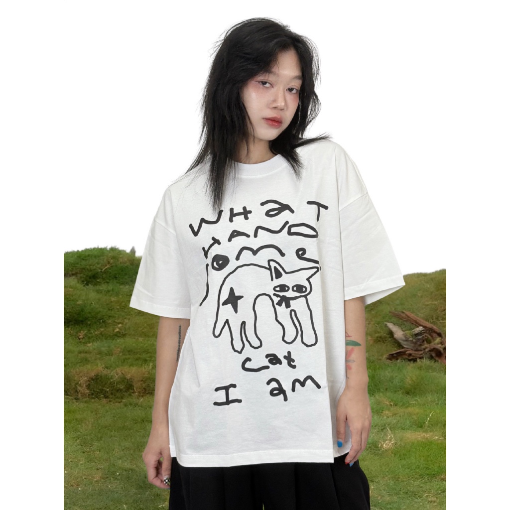 (Pre-order4-7days)Redolence.studio What handsome cat i am! tee เสื้อทรงoversize