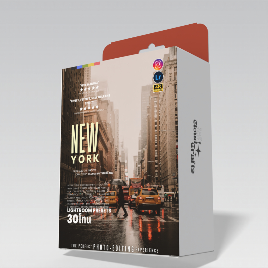 New York | 30โทน | ฟิลเตอร์แต่งภาพพรีเมี่ยม | Lightroom | Pro-Grade Edits | Crafted By CloudCrafts |