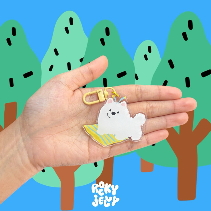 Rockyjelly - Keychain Baby samoyed/ Keychain 6cm