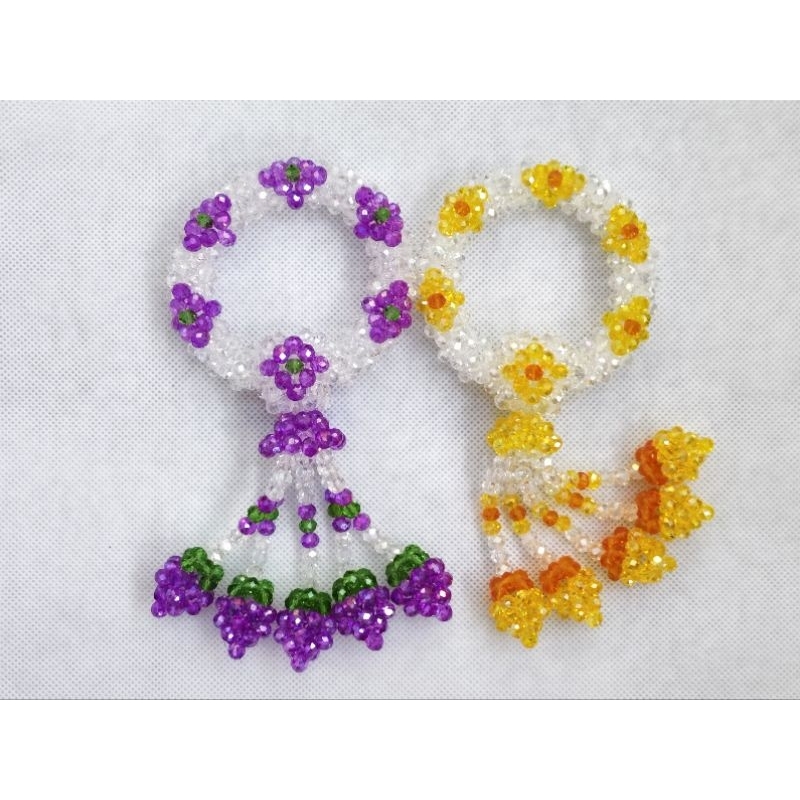 พวงมาลัยคริสตัล​ ลายดอกไม้​           (Size​ M)​