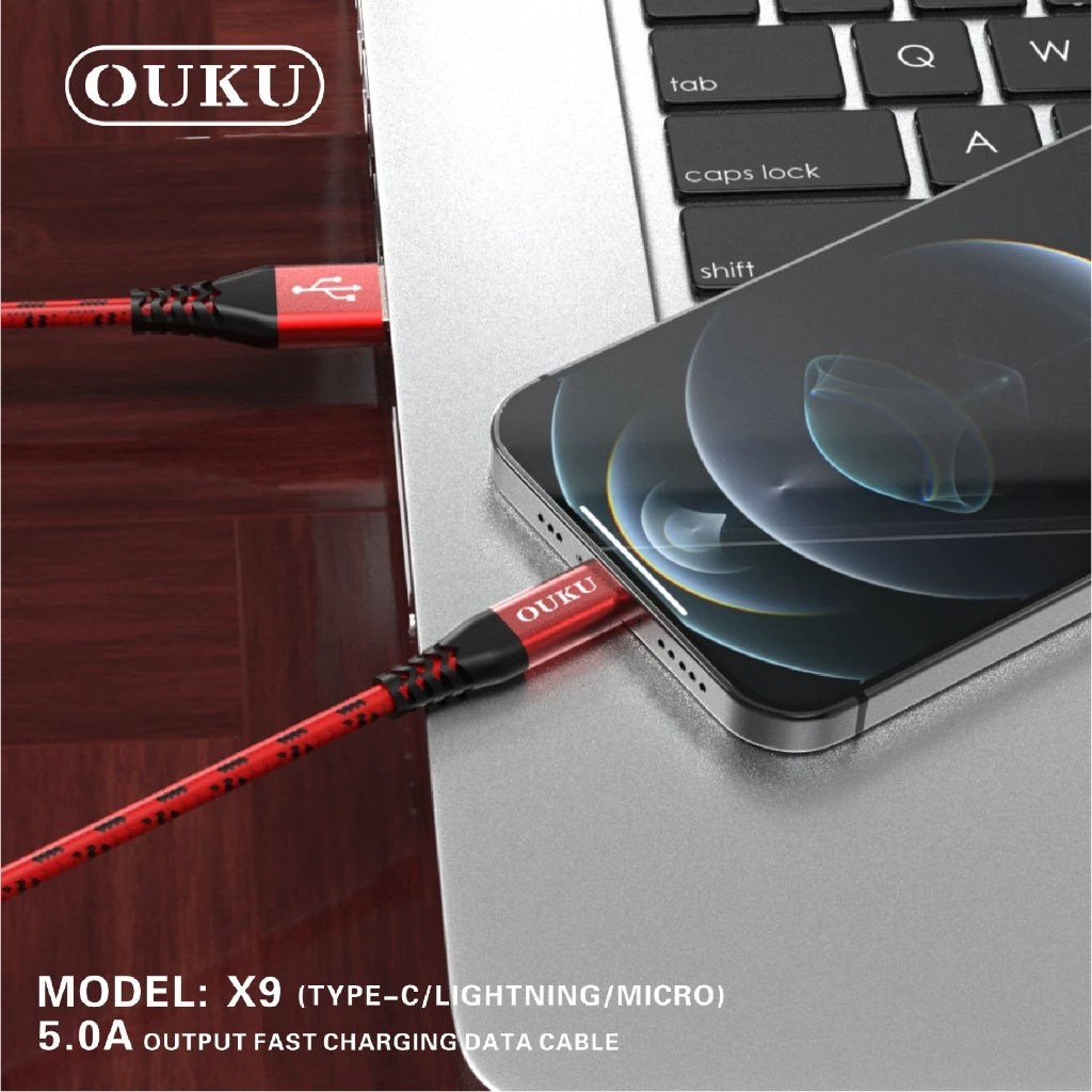 ใหม่!!! OUKU X9 สายชาร์จ 5.0A สายถัก ไนล่อน คุณภาพสูง สายชาร์จ สำหรับ for L/Micro USB/Type C สายแข็งแรงใช้ได้นาน thumbnail 7