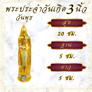 พระประจำวันเกิด พระปางสะดุ้งมาร เนื้อเรซิน ขนาดหน้าตัก 3 นิ้ว