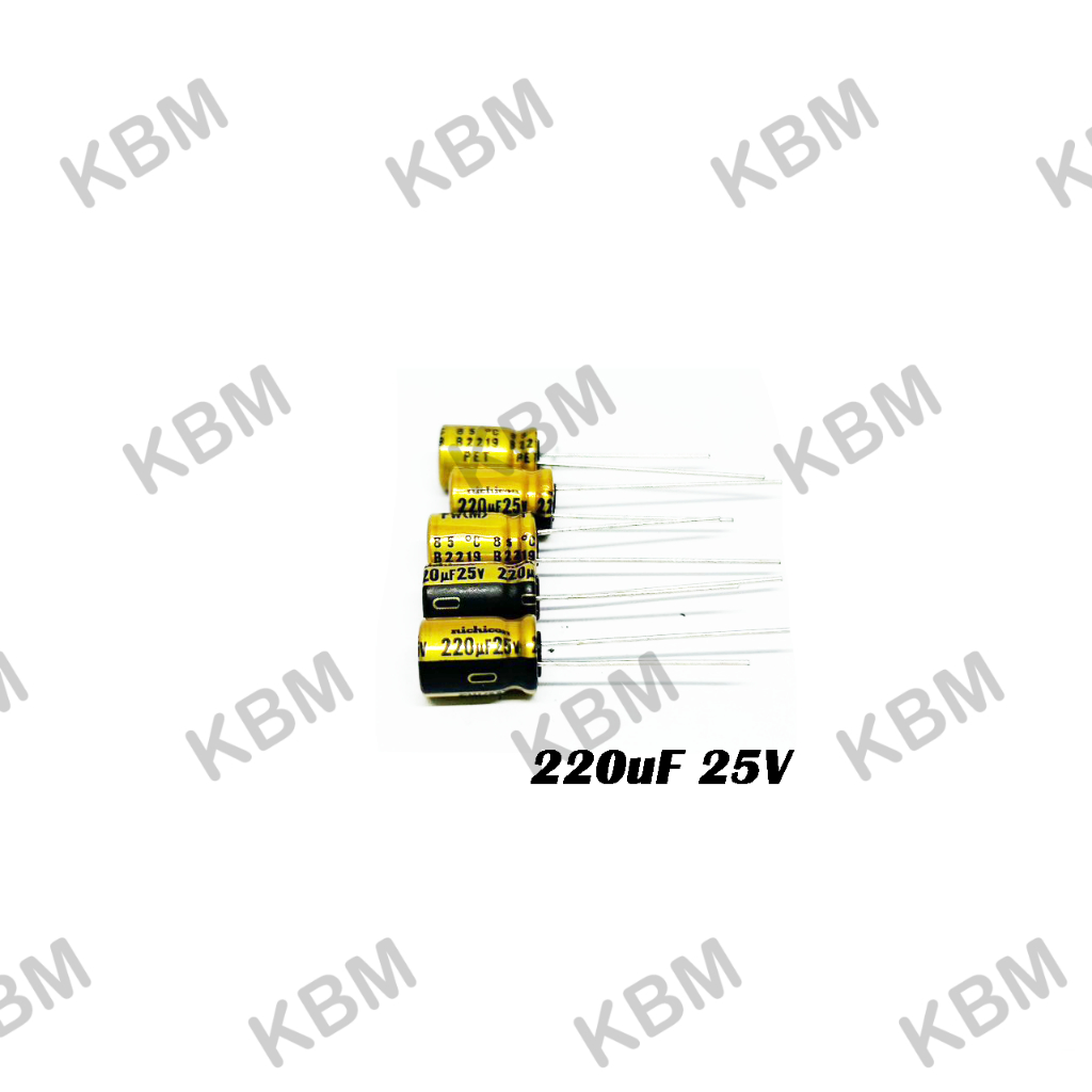 Capacitor (คาปาซิเตอร์) 220uF 25V 220uF 35V 220uF 50V NICHICON AUDIO CAPACITOR Fine Gold