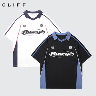 CLIFF สไตล์อเมริกันวินเทจ เสื้อยืดแขนสั้น ฤดูร้อนปี2025 สไตล์สปอร์ต หลวมแมทช์ลุคง่าย