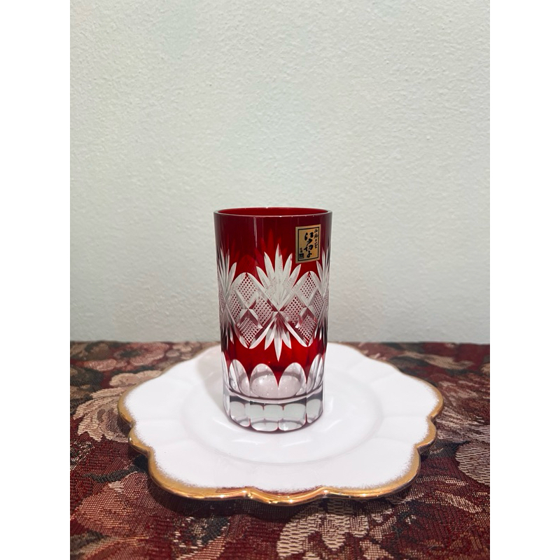 แก้วน้ำลาย Edo Kiriko Tajima Glass Yarai Umoko