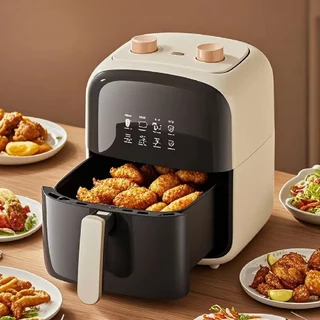Air fryer หม้อทอดไร้น้ำมัน 4.2L รุ่นใหม่ 1000W อเนกประสงค์ เครื่องทอด ไร้มัน ลมร้อน ควบคุมลูกบิดคู่