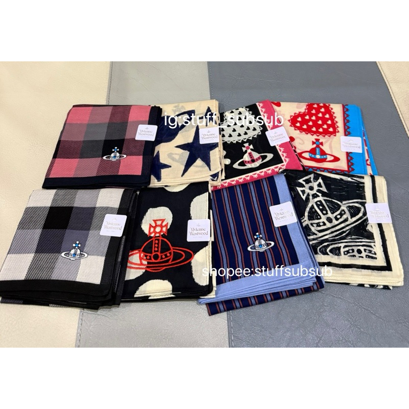 พร้อมส่ง/ของแท้ ผ้าเช็ดหน้า vivienne westwood & polo จากชอปญี่ปุ่น