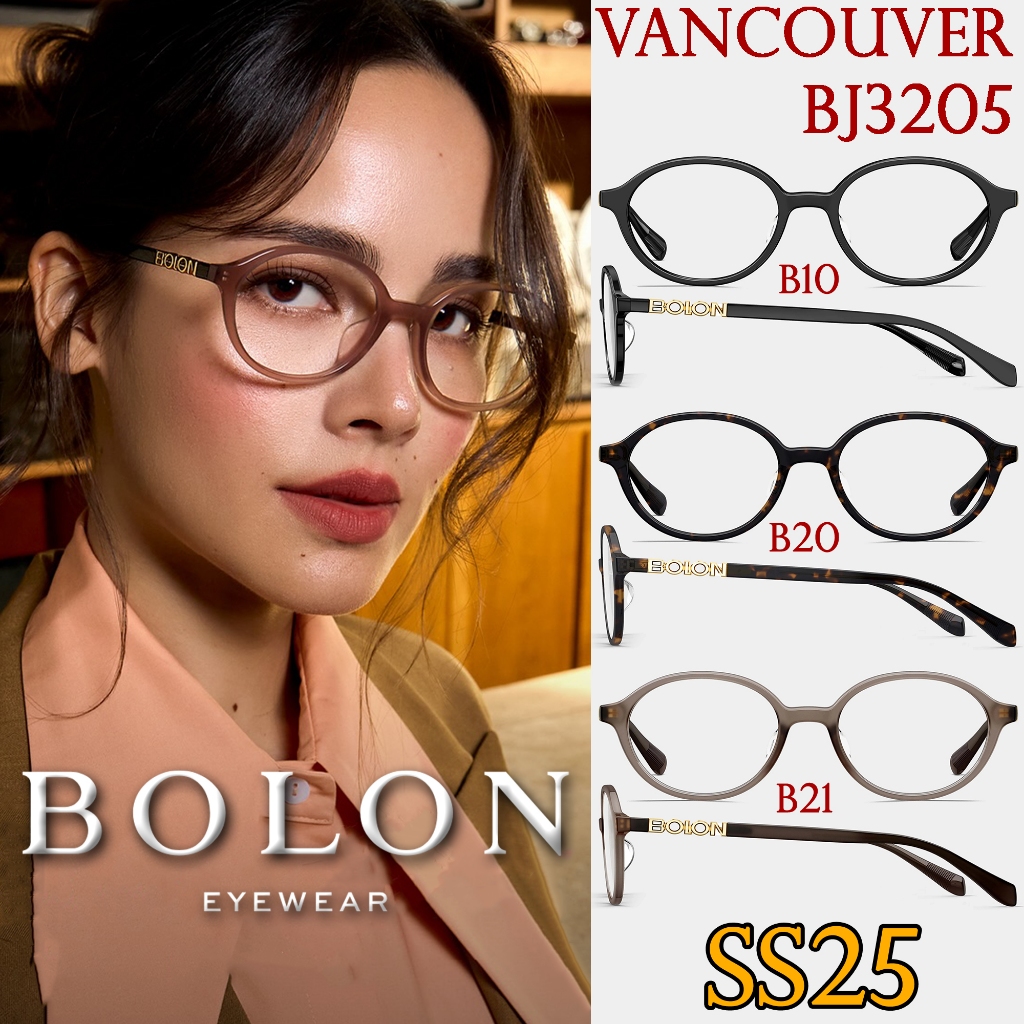 SS25 BOLON กรอบแว่นสายตา รุ่น SAPA BJ3205 B10 B20 B21 [ฺAcetate/TR] แว่นของญาญ่า แว่นสายตา สั้น ยาว