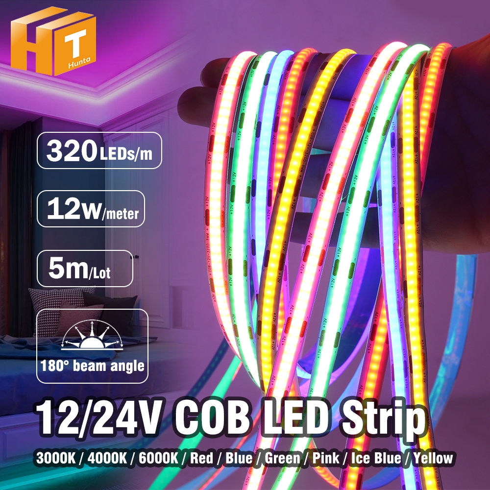 ไฟ LED COB LED 9 สี ให้เหลือก 5Mไฟตู้/ทีวี/คอมพิวเตอร์/ห้องนอนไฟ/ไฟเพดานที่บ้าน ไฟปีใหม่ ไฟเส้นสายยาว ไฟติดห้อง