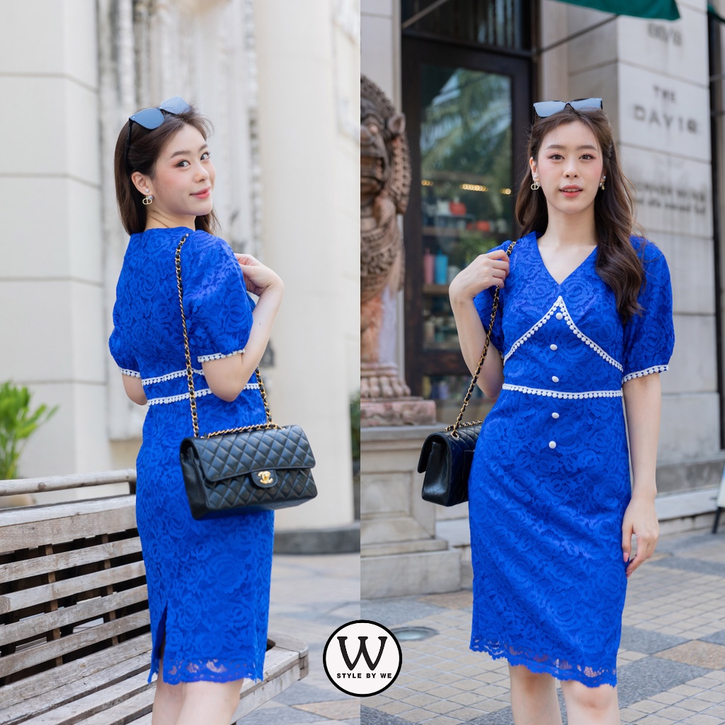 Karen Lace Dress - Blue