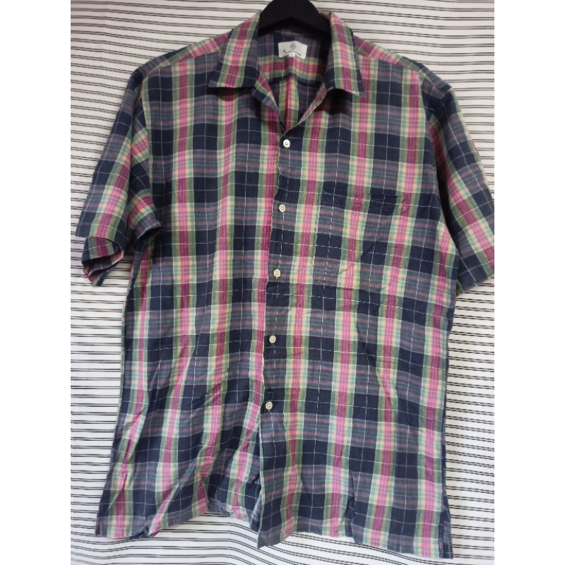 H86 เชิ้ตชายมือสอง ผ้าคอตตอน รอบอก 46 บ่า 19.5 แขน 11 ยาว 29