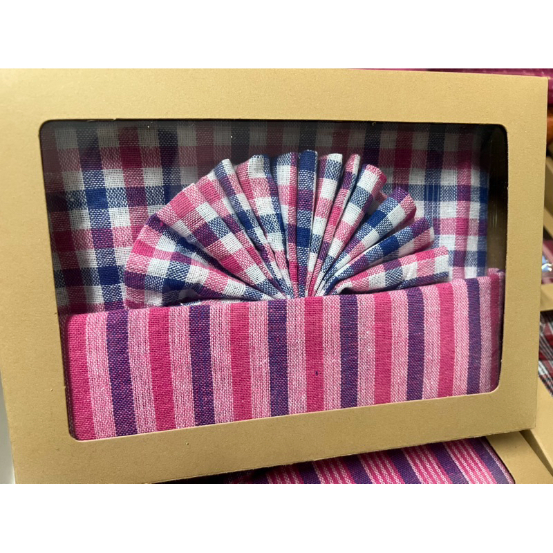 ผ้าขาวม้า+พับจีบใส่กล่อง ของฝากหรือที่ระลึกได้ ขนาด 80×190 cm แกะใช้งานได้จริง - รูปที่ 4