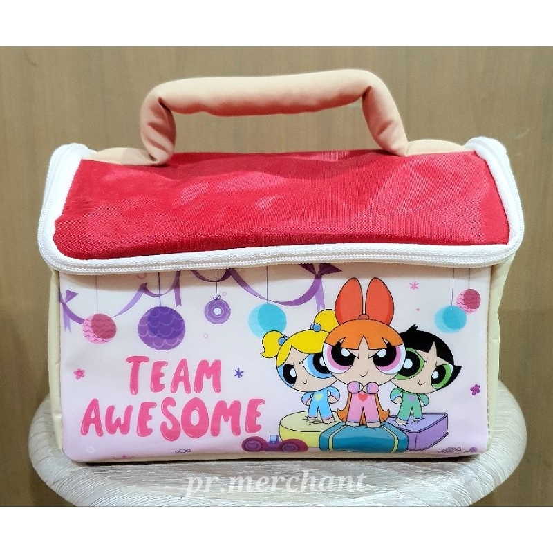 กระเป๋าใส่ของ สีทูโทน  เก็บเครื่องสำอางค์ อุปกรณ์แต่งหน้า Powerpuff Girl Cottage จากโยเกิร์ต บัลแกเรีย