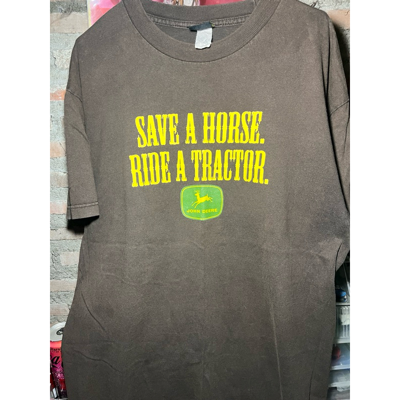 เสื้อยืด John  Deere มือสอง มีตำหนิสีด่าง สภาพใส่ได้ ไม่ช้ำ #เสื้อยืดมือสอง