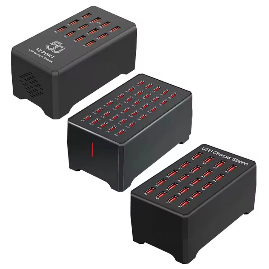 2025 10/12/20/30/40/60 พอร์ต USB ชาร์จโทรศัพท์ Station Power Adapter Station Fast Charger สำหรับ โทรศัพท์ charger