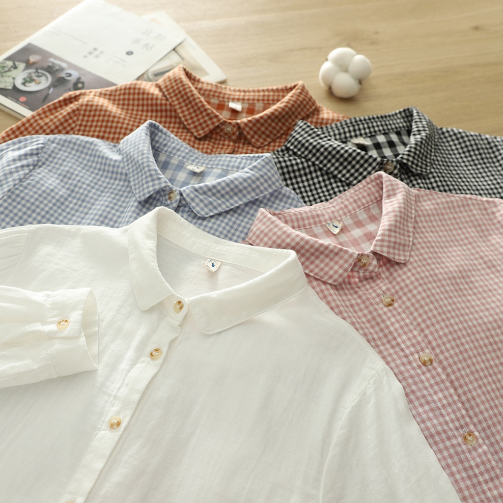 9889 เชิ้ตแขนยาวลายสก็อต