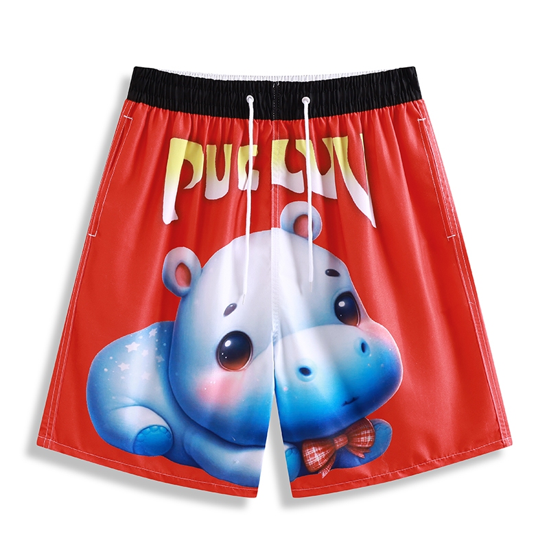 006#กางเกงยางยืดลายหมูเด้งฟรีไซส์ผ้าแห้งเร็ว