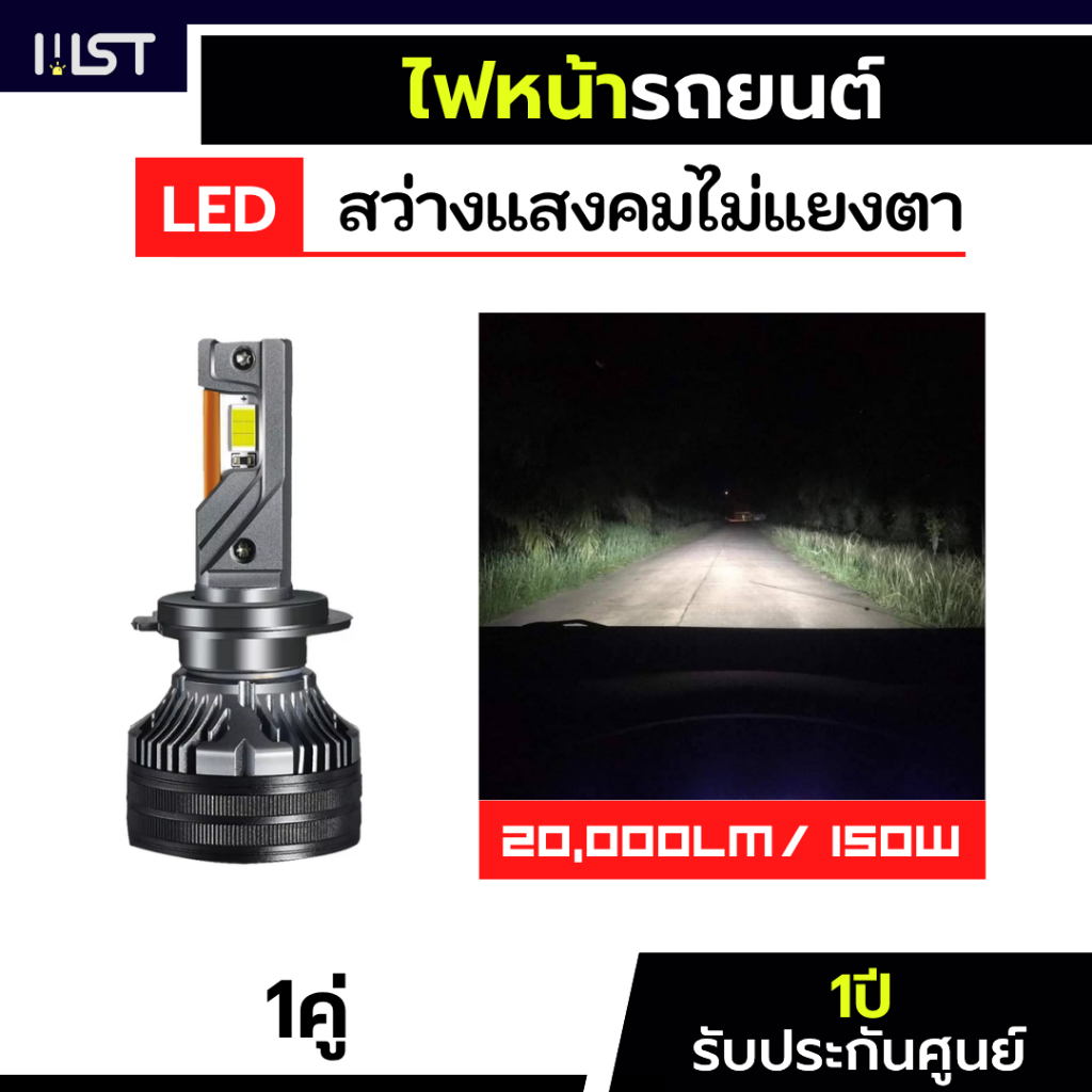 ไฟหน้ารถยนต์ led  ความสว่าง20000LM ไฟหน้า led h4 รุ่น F5 110w ไฟหน้าสูง ไฟต่ำ H4 H7 H11 HB3 HB4 ไฟตั