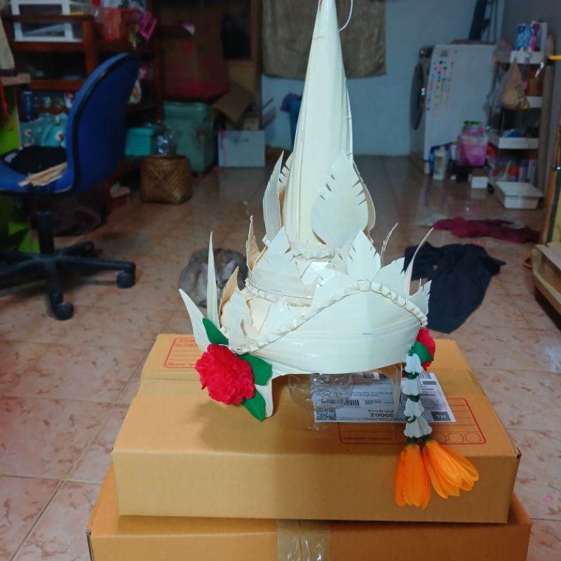 ชฎาใบลานเย็บมือไม่ลงสี​#ศิลปะประดิษฐ์
