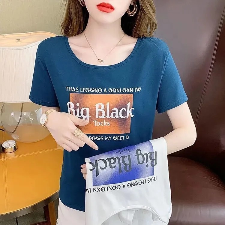 SIAM CURATEDเสื้อยืดคอกลมสีขาว ✨ สไตล์อเมริกันย้อนยุค （จัดส่งภายใน24ชม） - รูปที่ 2