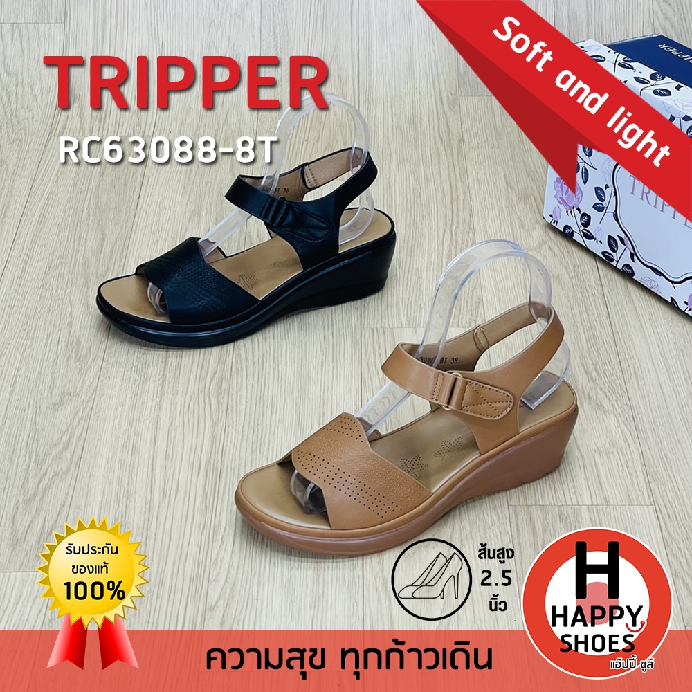 [🥇ทริปเปอร์แท้100%🔢ไซส์ 36-41👠ส้น 2.5 นิ้ว] TRIPPER รุ่น RC63088-8T รองเท้ารัดส้นหญิง รองเท้าพื้นนุ่ม รองเท้าเพื่อสุขภาพ