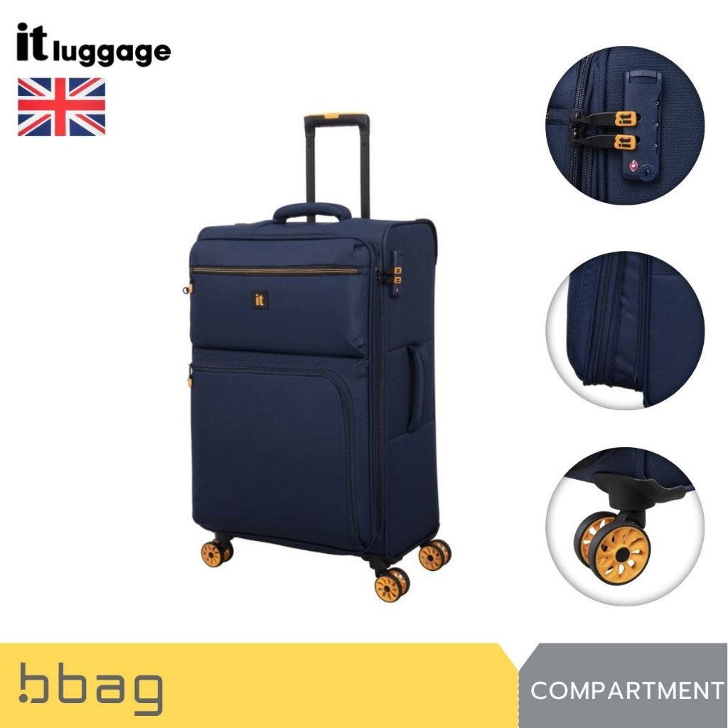 IT Luggage กระเป๋าเดินทางผ้า 20/24/28 นิ้ว รุ่น Compartment 3149 น้ำหนักเบา ซิปขยาย 25% 8 ล้อ TSA Lo