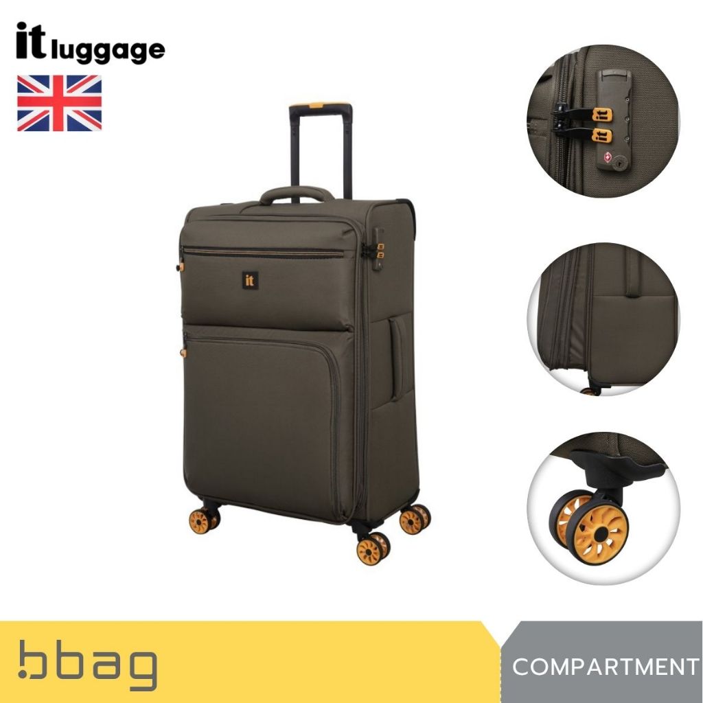 IT Luggage กระเป๋าเดินทางผ้า 20/24/28 นิ้ว รุ่น Compartment 3149 น้ำหนักเบา ซิปขยาย 25% 8 ล้อ TSA Lo