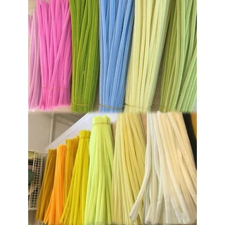 《ส่งทั่วกรุงเทพ 24 ชม.》20PCSลวดกำมะหยี่ ไหมพรม ไหมพรมบิด ของเล่นเด็ก งานประดิษฐ์ ลวดฟู ม สายดอกไม้ ลวดฟูๆ