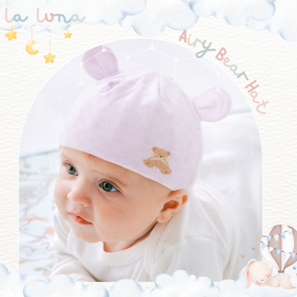 La Luna หมวกเด็ก หมวกหมี 0-3 เดือน (Airy Bear Hat)