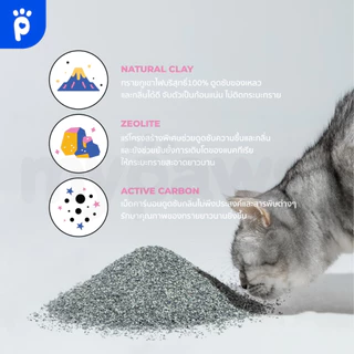 My Paws ทรายแมว ทรายภูเขาไฟ Zeolite Carbon Cat Litter ผลิตจากแร่ภูเขาไฟธรรมชาติ ฝุ่นน้อย ดับกลิ่นดี ขนาด10ลิตร