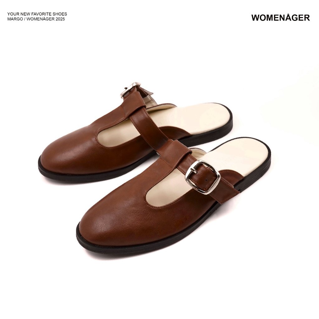 womenager - Margo Brown รองเท้าแตะคัทชูเปิดส้น สวมใส่ง่าย