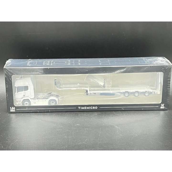 Time Micro​ 1:64 Diecast Model.Scania FLATBED TRANSPORT VEHICLE Diecast Model : White