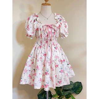 Dress แขนตุ๊กตา(อก32-48)ระบายทรงปล่อย an-05 🌷✨