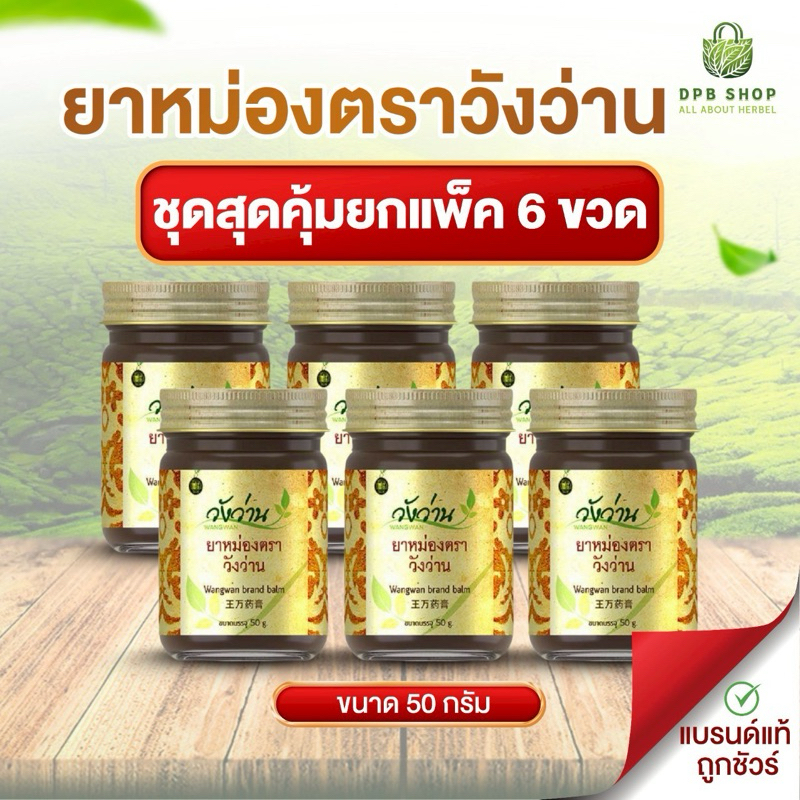 [สุดคุ้มขายส่งยกแพ็ค 6 ขวด]ยาหม่องตราวังว่าน ขนาด 50 กรัม Wangwan Brand Balm