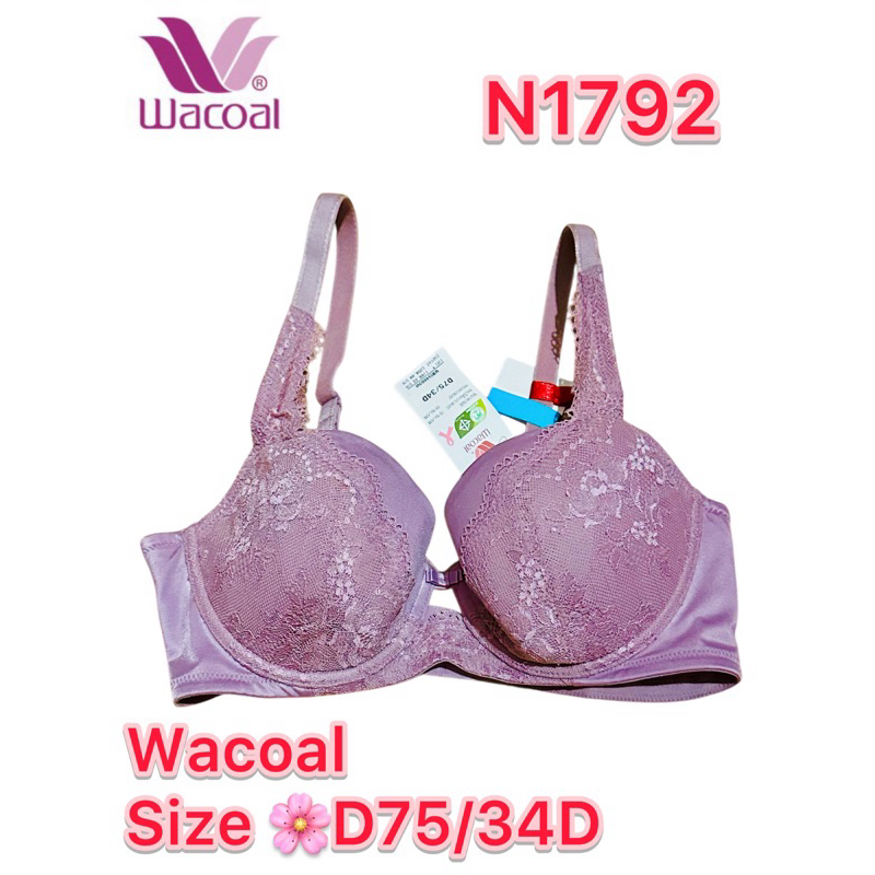 Wacoal บารแต่งลูกไม้ รุ่นมีโครง 2 ตะขอ Size D75/34D