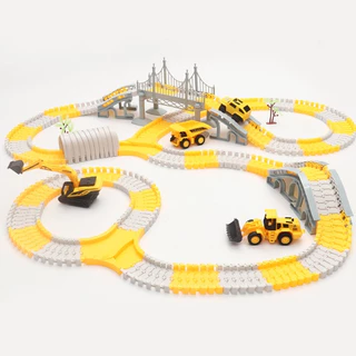 ชุดรถก่อสร้าง DIY รางรถไฟใหญ่ 3-5 ปี เก็บเงินปลายทาง ส่งเร็ว ของเล่นฝึกสมองเด็กผู้ชาย