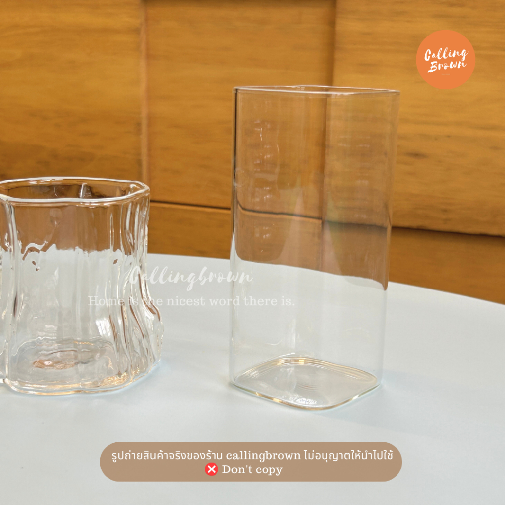 callingbrown [ พร้อมส่ง ] Home cafe แก้ว แก้วน้ำ แก้วมินิมอล แก้วทรงสูง แก้วทรงสั้น แก้วใส คาเฟ่ ราคา ถูกที่สุด ดีลบีเคเค แกลเลอรีภาพที่ 6