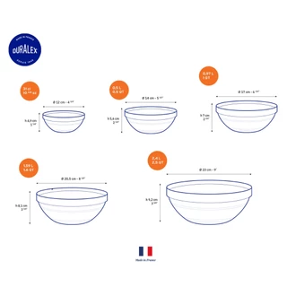 กล่องถนอมอาหารกลม ฝาขาว Duralex Freshbox Round with frost lid temperglass