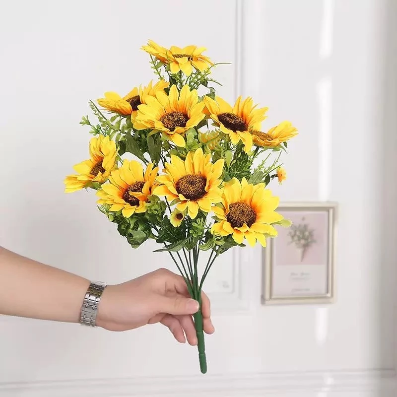 [สินค้าพร้อมส่ง] 1 ช่อ 10 ดอก ช่อดอกทานตะวัน ขนาดยาว 42 cm ดอกกว้าง 11 cm รุ่น 4225