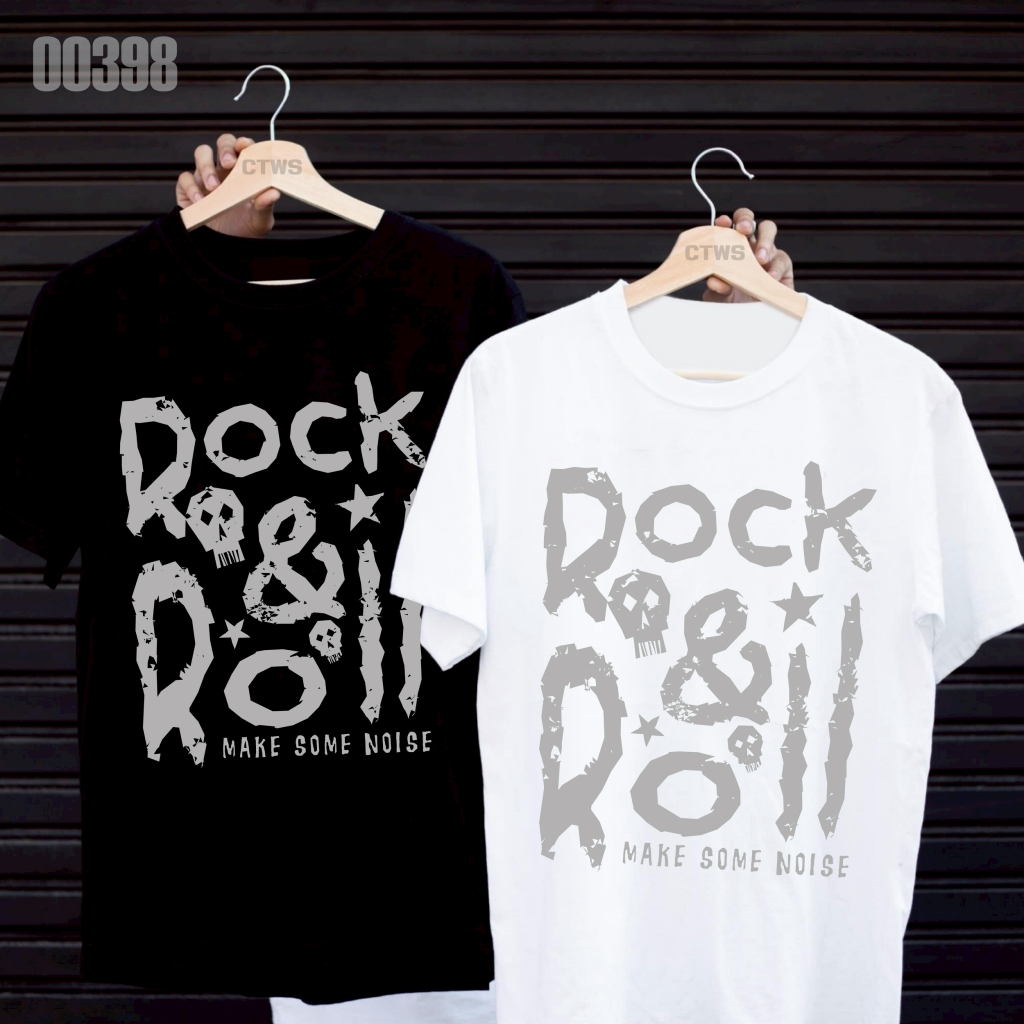 เสื้อยืดสกรีนลาย " ROCK & ROLL " เสื้อยืดผ้า MICRO POLYESTER 100% เสื้อยืดผ้าไมโครโพลีเอสเตอร์ 100%