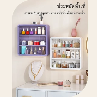 ชั้นวางของติดผนัง ชั้นวางในห้องน้ํา ชั้นอเนกประสงค์ไม่ต้องเจาะกำแพง สะดวกและมีความจุขนาดใหญ่