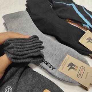 ถุงเท้าใสทำงาน ข้อกลาง ป้าย(socksy) สีดำ คละสี คละลาย สีเทาเข้ม สีเทาอ่อฟรีไซส์ช12 คู่ 6 คู่