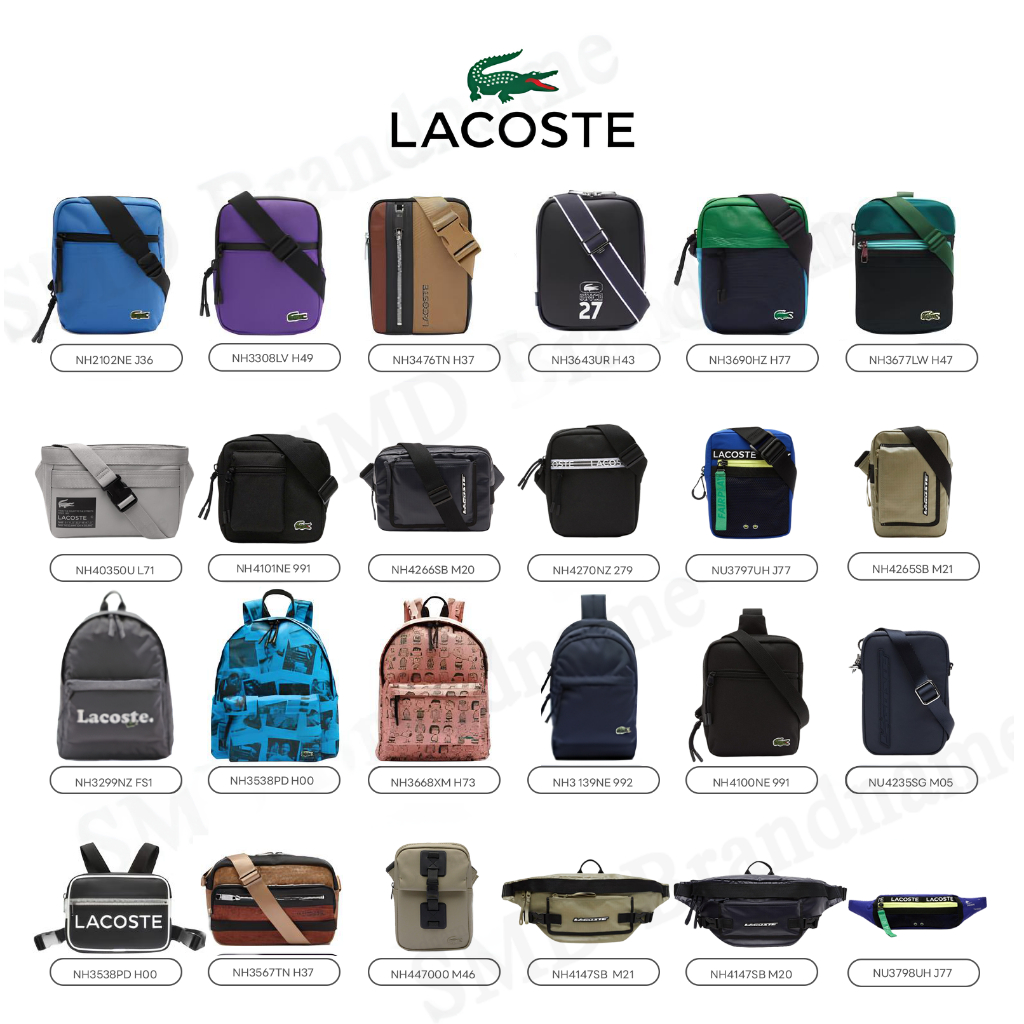 Lacoste กระเป๋าเป้สะพายหลัง เป้สำหรับผู้ชาย ผู้หญิง คาดอกลาคอส สินค้าแท้ อุปกรณ์ครบ มือ1
