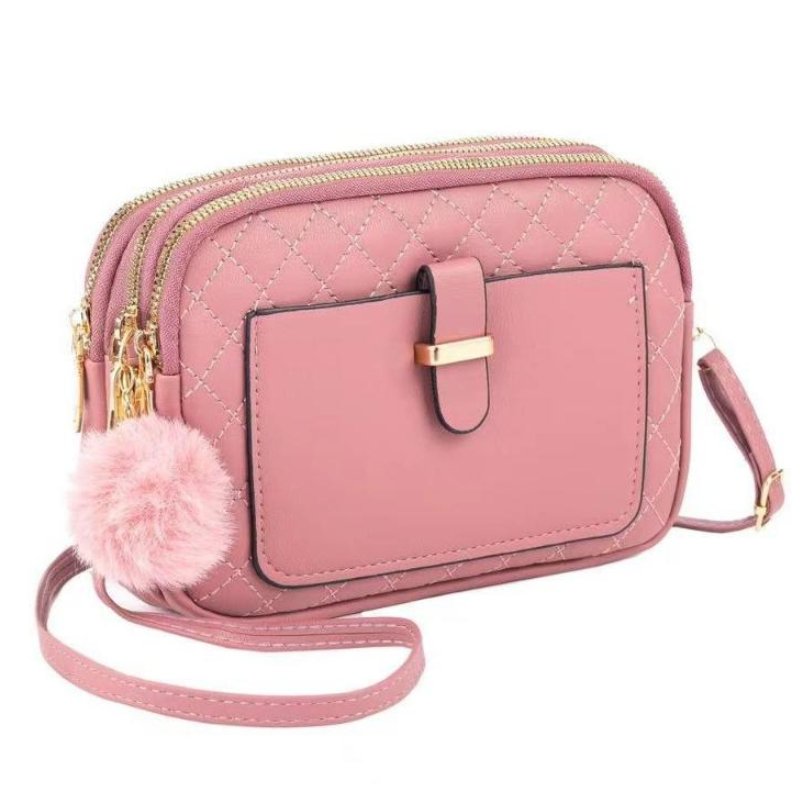 กระเป๋าสตางค์สะพายได้ 3ซิป ยอดฮิต หลากหลายสี(GC-304)