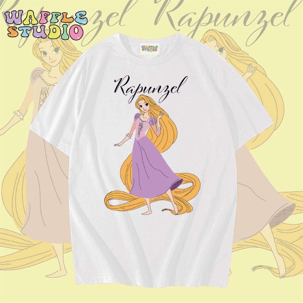 [ส่งฟรี 🔥 ] WS0283 เสื้อยืดโอเวอร์ไซส์ เสื้อยืดเกาหลี ผ้าคอตตอน100% เสื้อยืด เจ้าหญิง ดิสนีย์ disney WAFFLE STUDIO