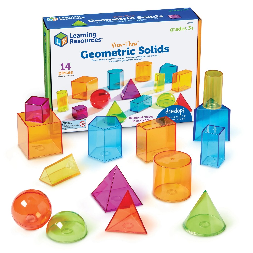Learning Resources - VIEW-THRU GEOMETRIC SOLIDS (14-COLORED) - รูปทรง และ สี - AD030