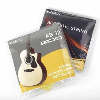 6 ชิ้น KAWES สายกีต้าร์โปร่ง Pro ระดับเคลือบนาโน 85/15 บรอนซ์ 0.12 แสงปกติทองเหลืองวัดบาดแผล AB12
